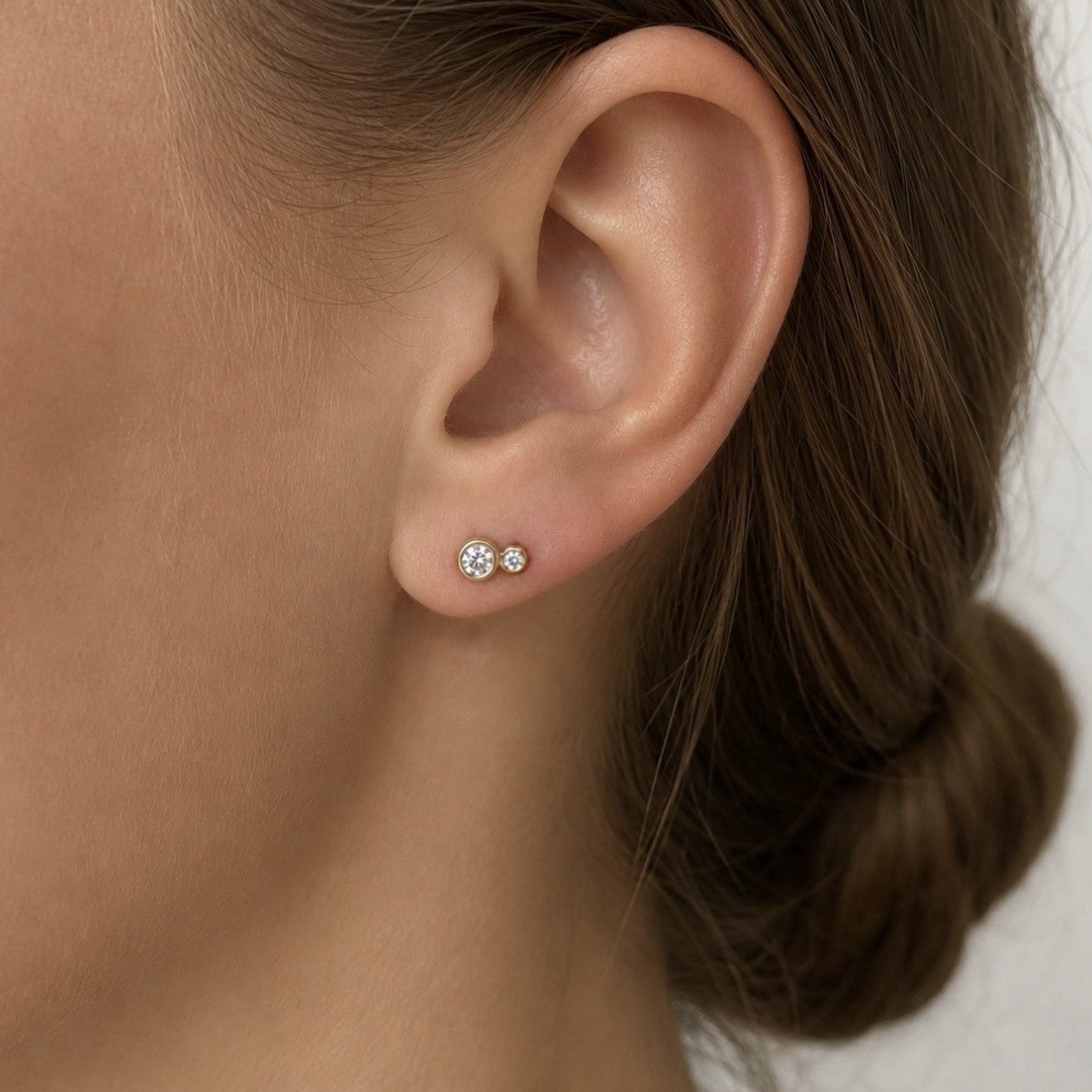 Delicate Diamond Ear Studs