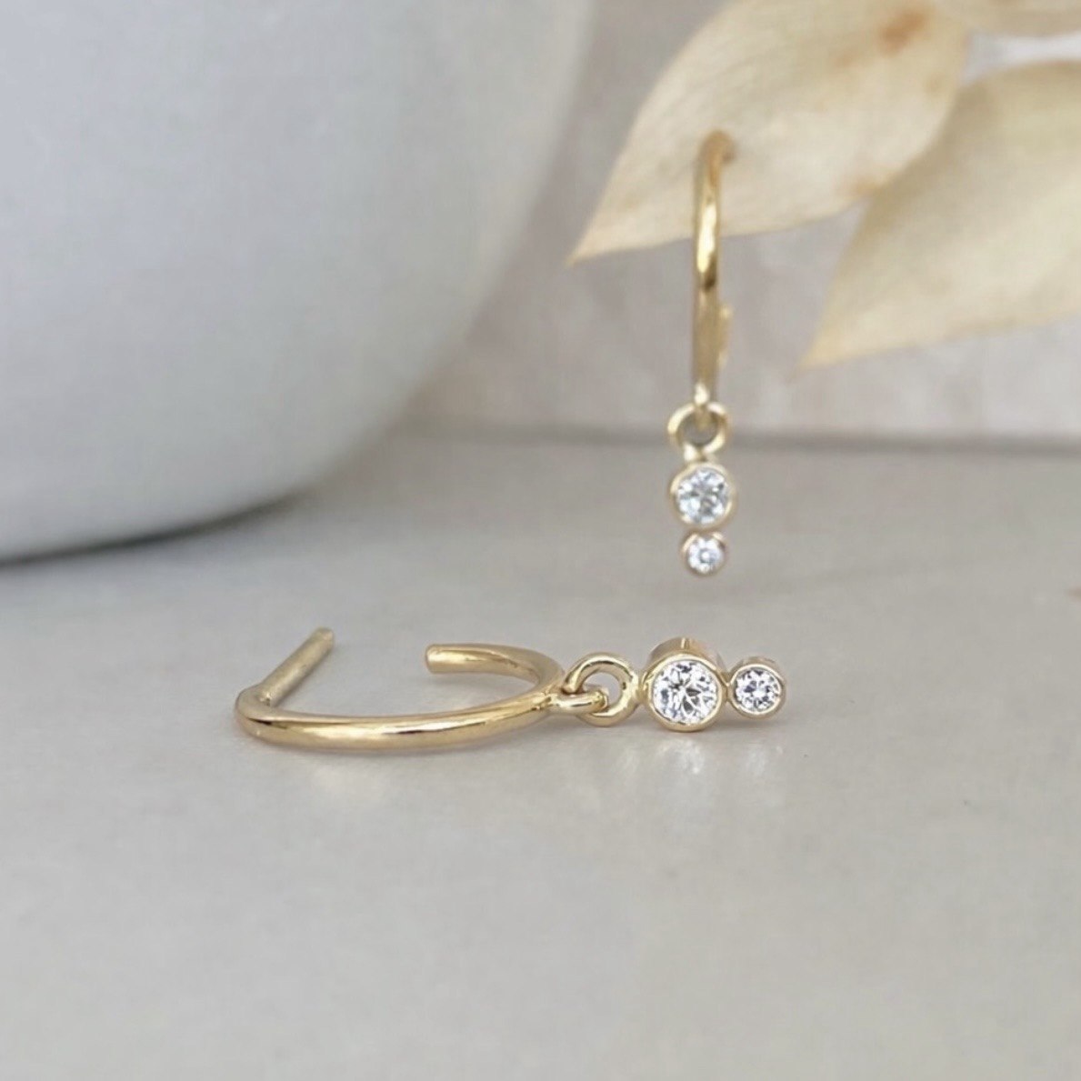 Diamond Drop Hoops