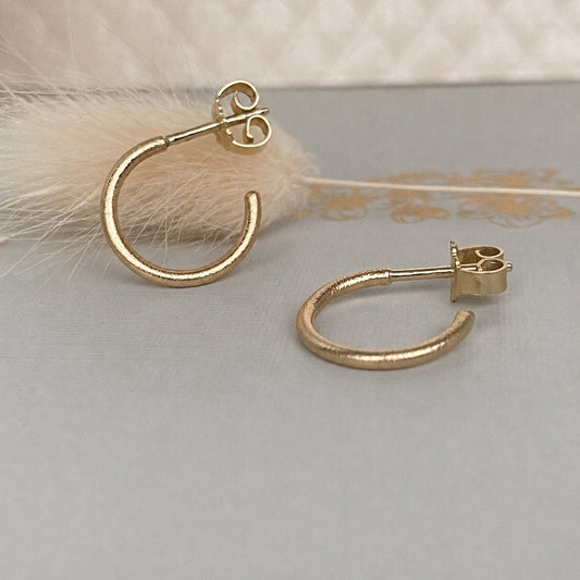 Brushed Gold Hoop Earrings