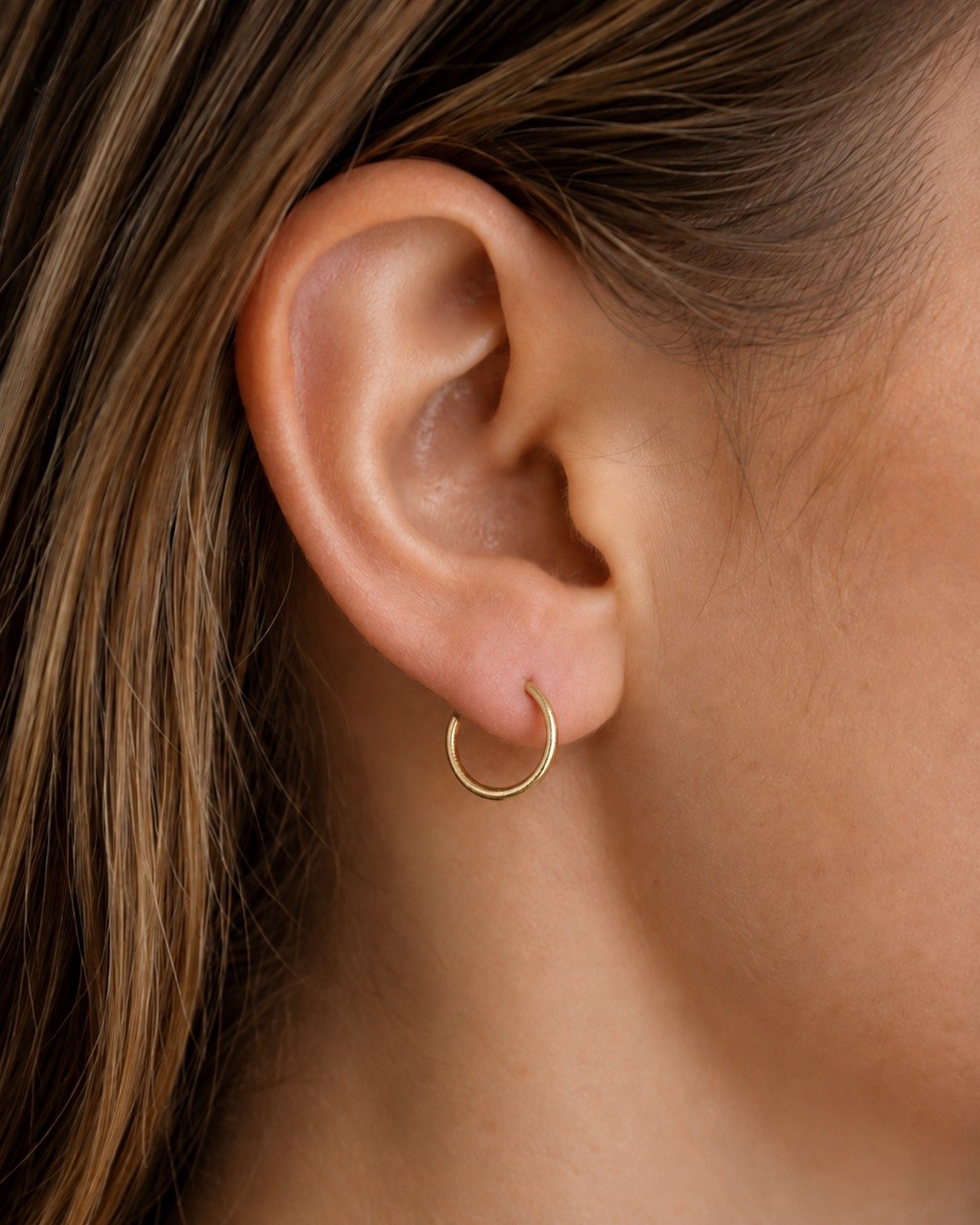 Brushed Gold Hoop Earrings