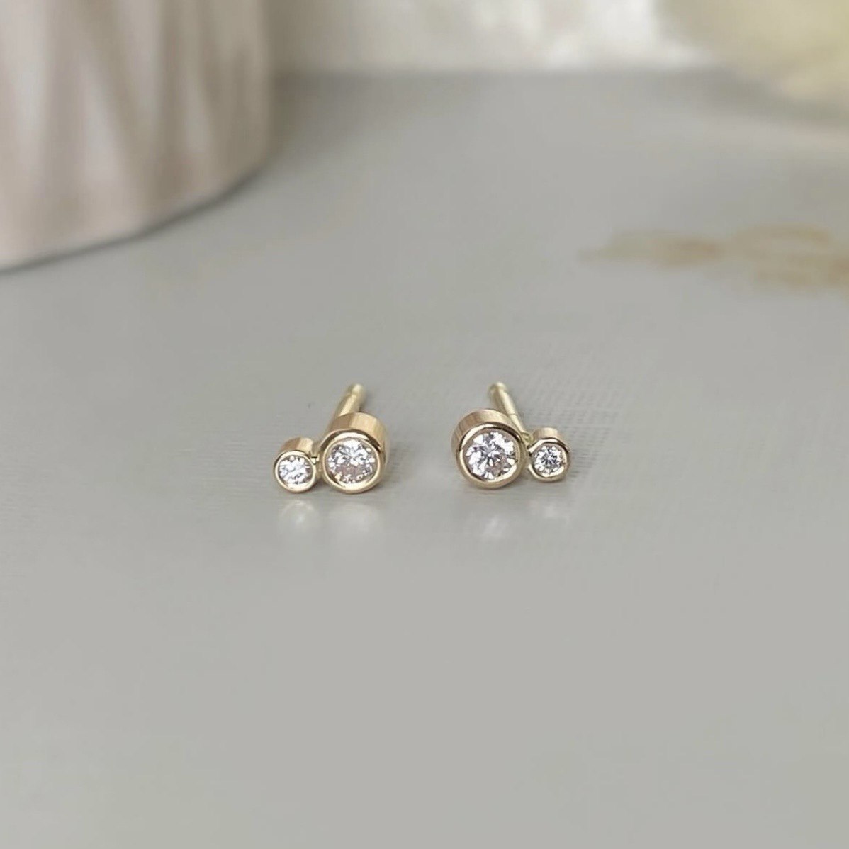 Delicate Diamond Ear Studs