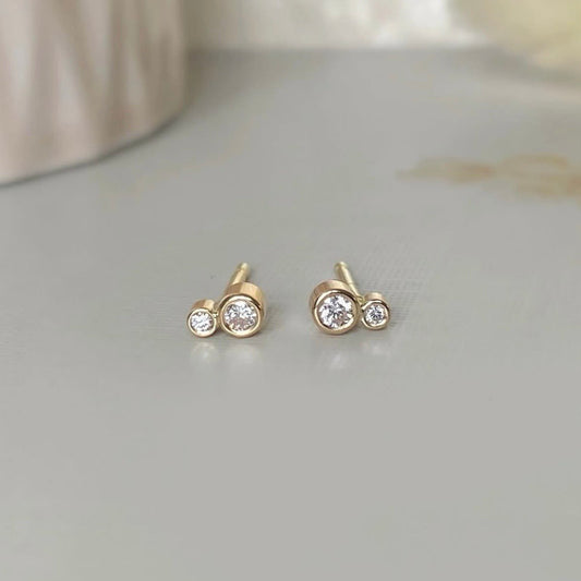 Delicate Diamond Ear Studs