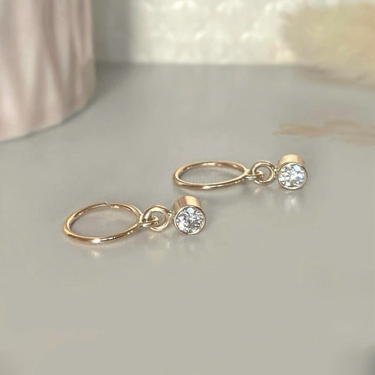 Diamond Dangling Hoops