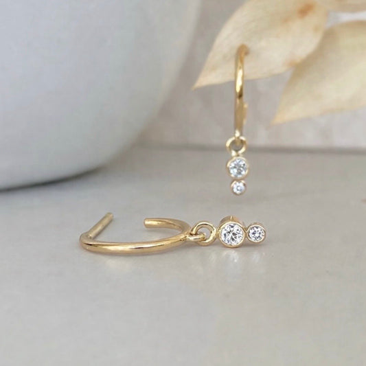 Diamond Drop Hoops