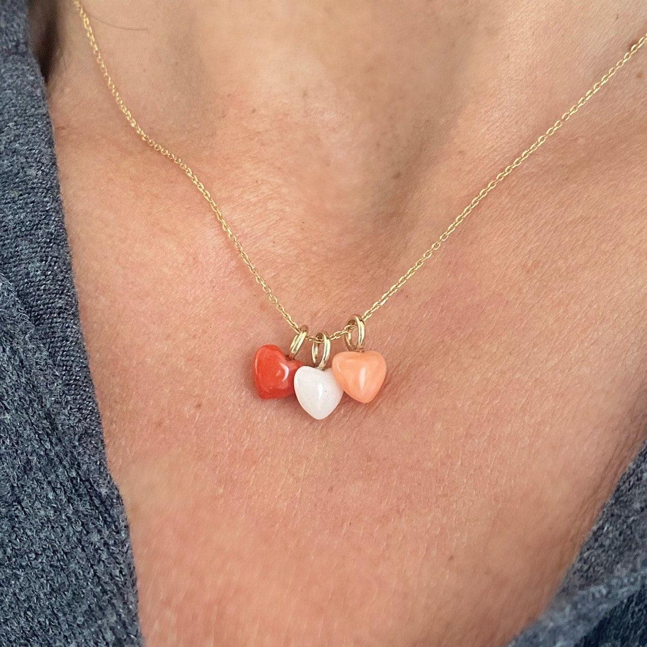 Coral Heart Pendant