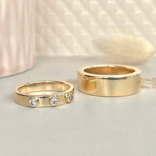 Bold Gold Wedding Rings